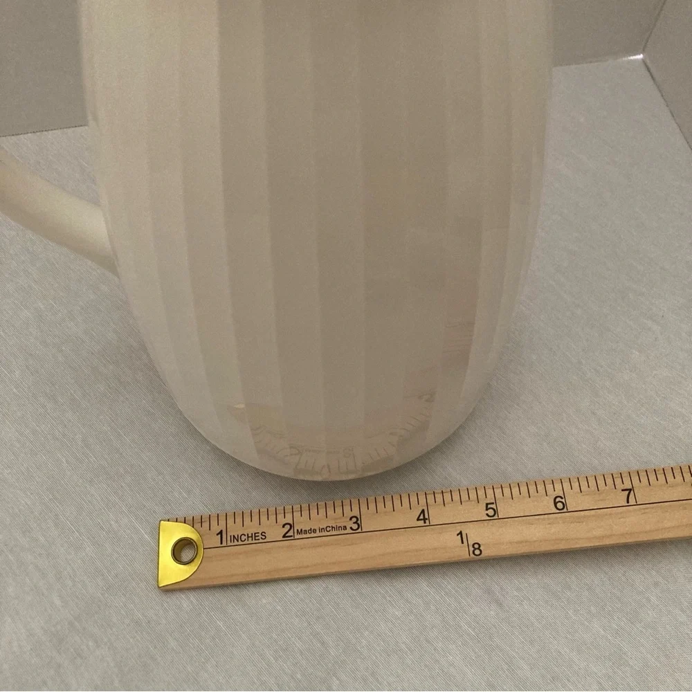 Vintage Corning Thermique White Ribbed Thermal Coffee Carafe w Lid